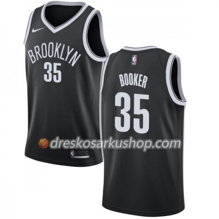 Muški NBA Dres Brooklyn Nets Trevor Booker 35 Nike 2017-18 Crna Swingman